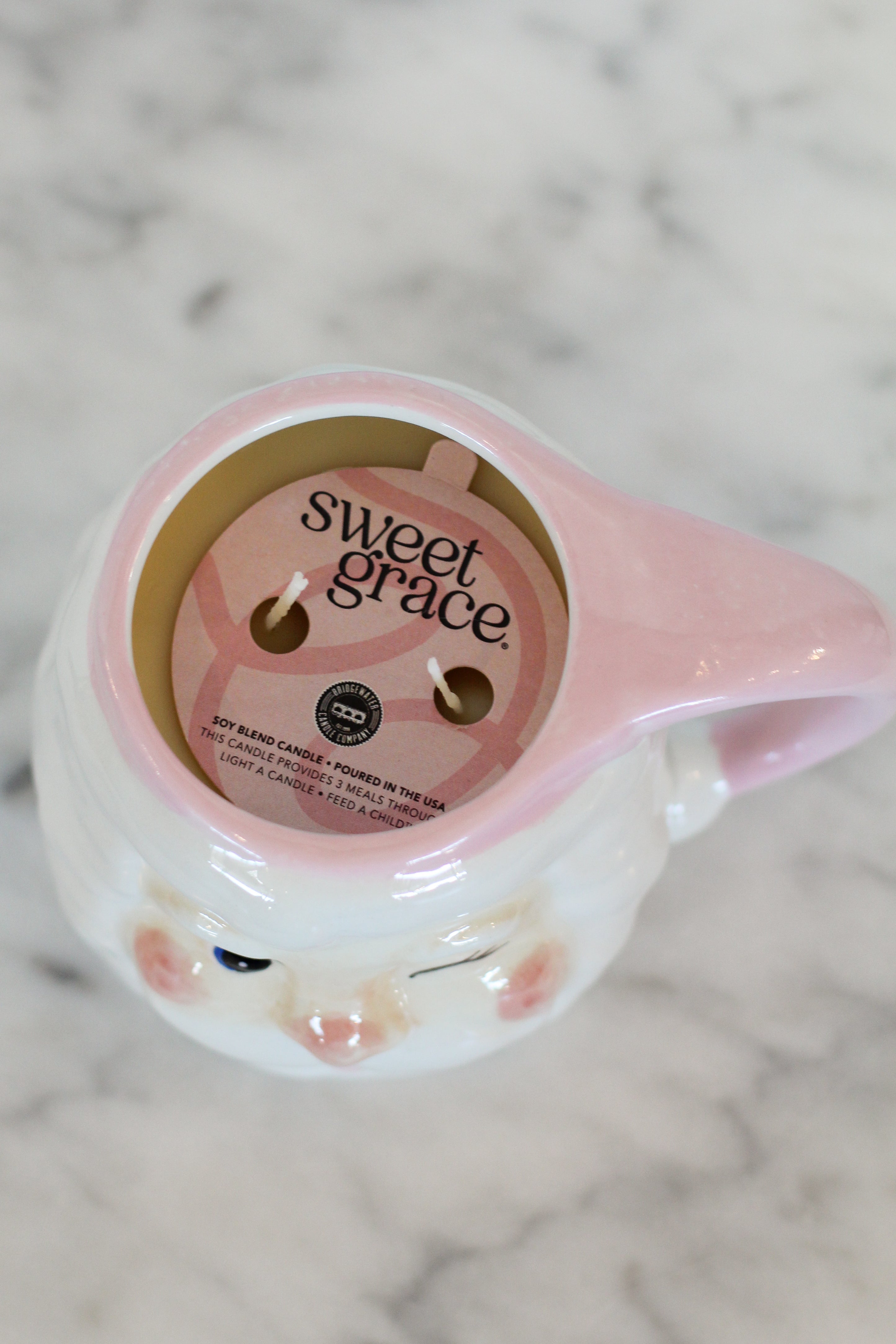 Sweet Grace Pink Santa Mug Candle