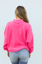 Thankful Cropped Sweater-Hot Pink