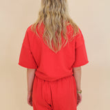 Lulu Mac Short Sleeve Terry Cloth Top