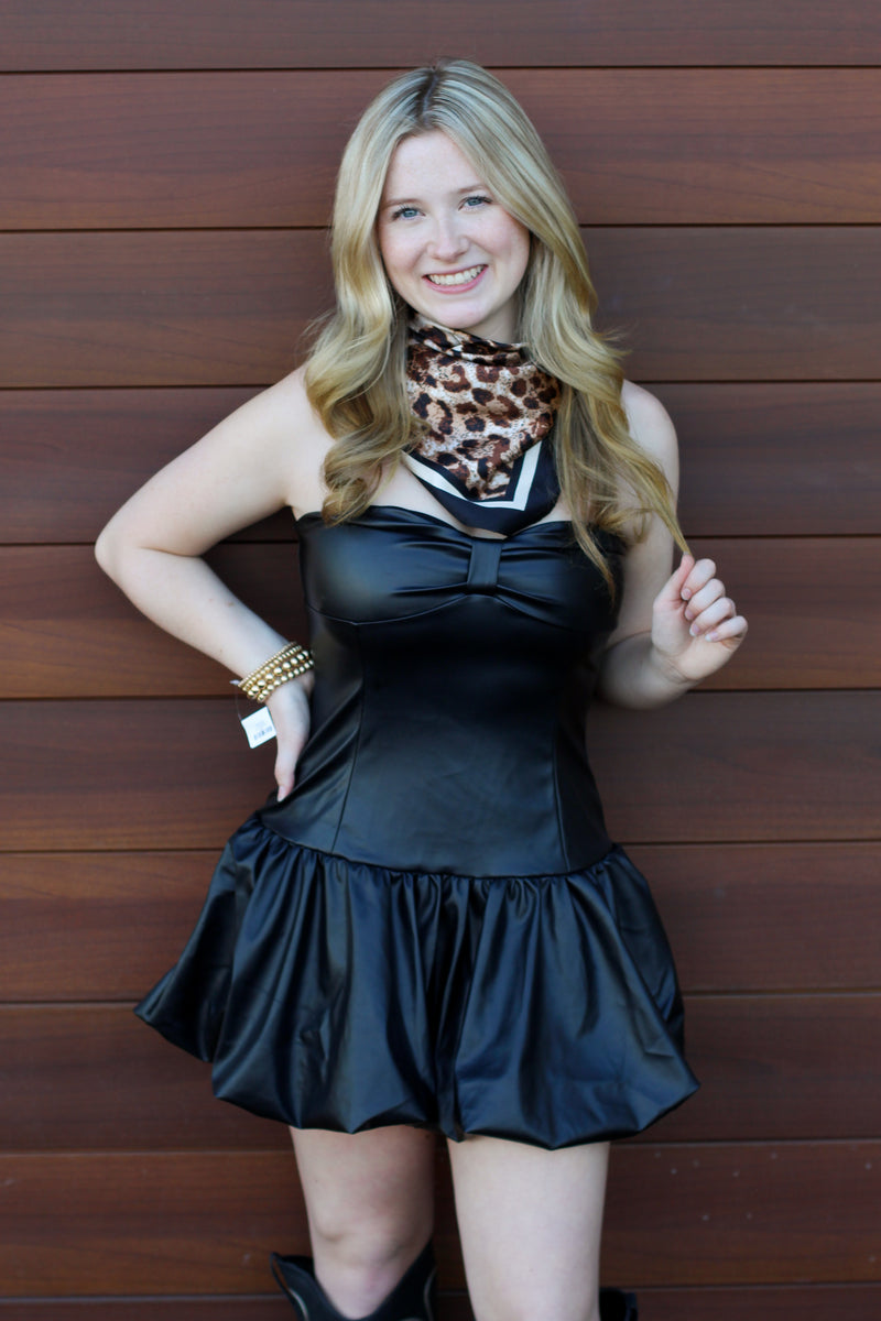 Leather Bow Dress