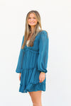 Romantic Ruffle Dress-Teal