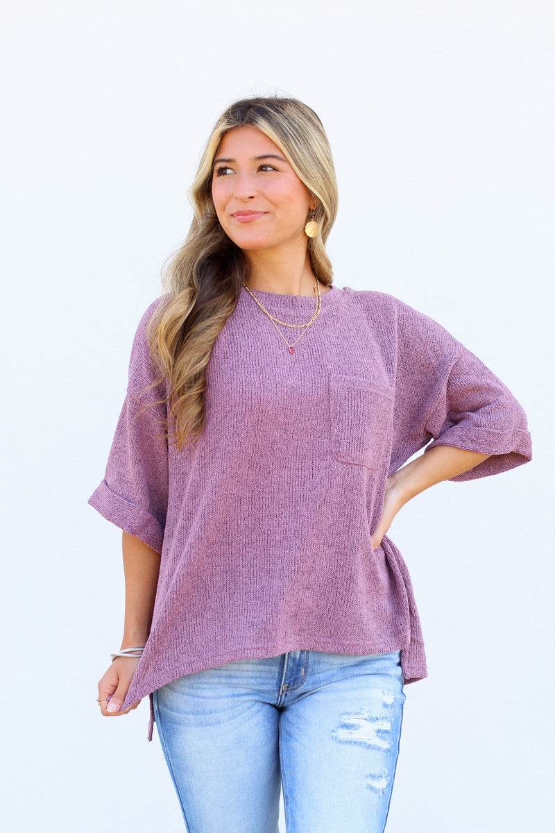 Waiting on Wednesday Top-Dusty Purple