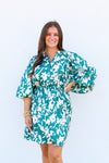 Soaring in Satin Dress-Emerald