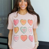 Valentine's Hearts Tee-Peach
