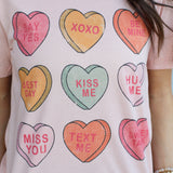 Valentine's Hearts Tee-Peach