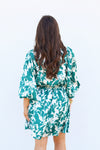 Soaring in Satin Dress-Emerald