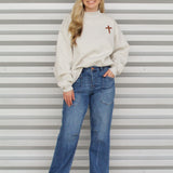 Jesus Saves Reversible Mock Neck Sweatshirt