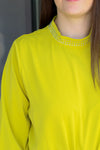 Really Rhinestone Bodysuit-Chartreuse