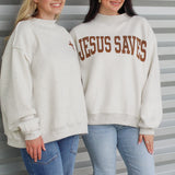 Jesus Saves Reversible Mock Neck Sweatshirt