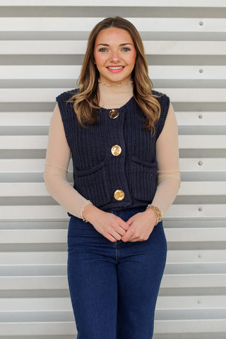 Gold Detail Sweater Vest