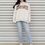 Jesus Saves Reversible Mock Neck Sweatshirt