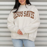 Jesus Saves Reversible Mock Neck Sweatshirt