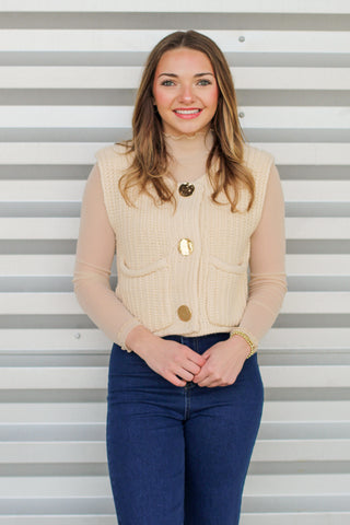 Gold Detail Sweater Vest