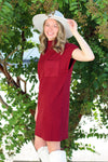 Mock Neck Pocket Dress