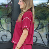 Comfy Contrast Stitch Top