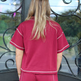 Comfy Contrast Stitch Top