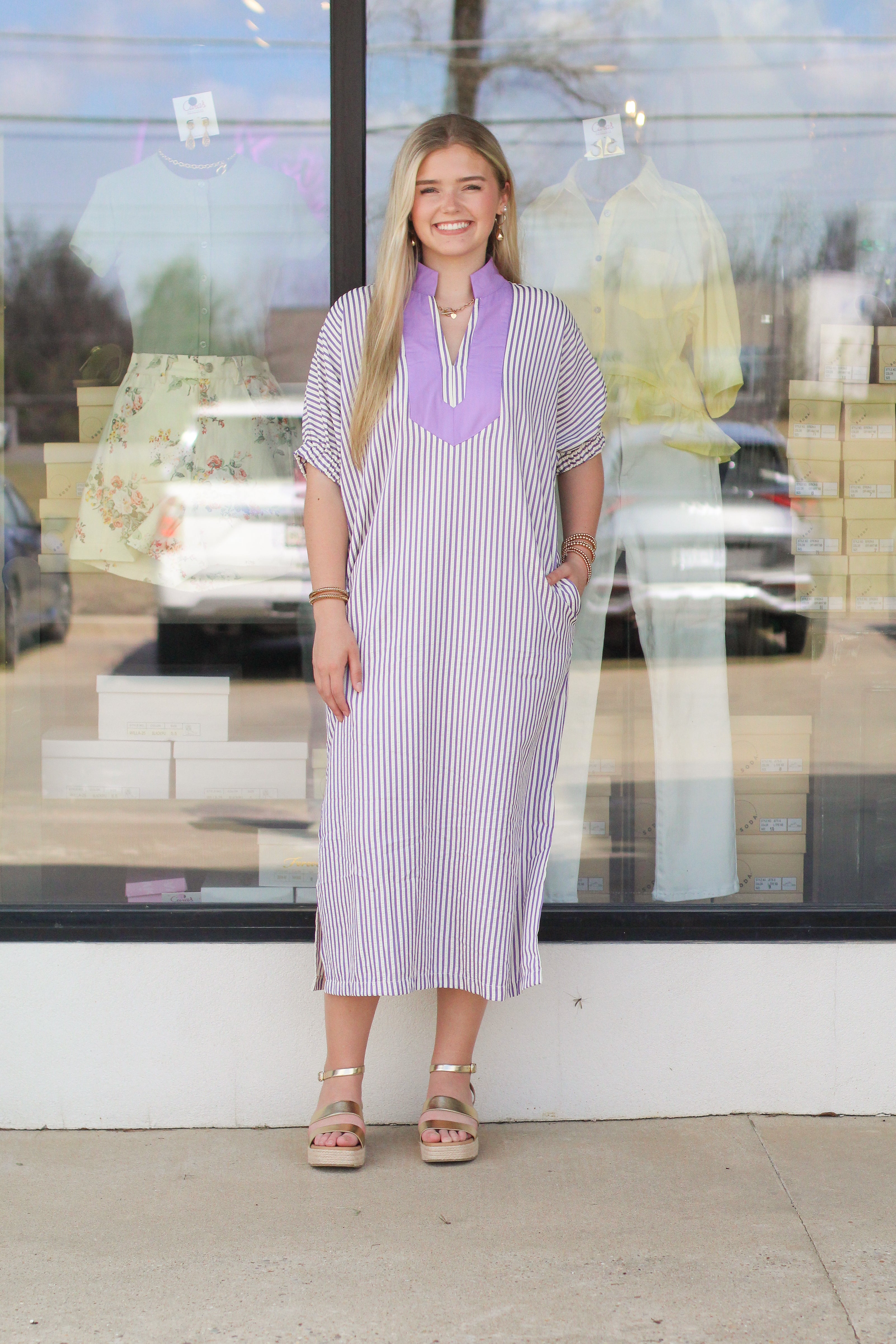 Cutest Stripe Midi Dress