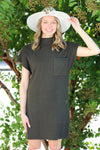 Mock Neck Pocket Dress