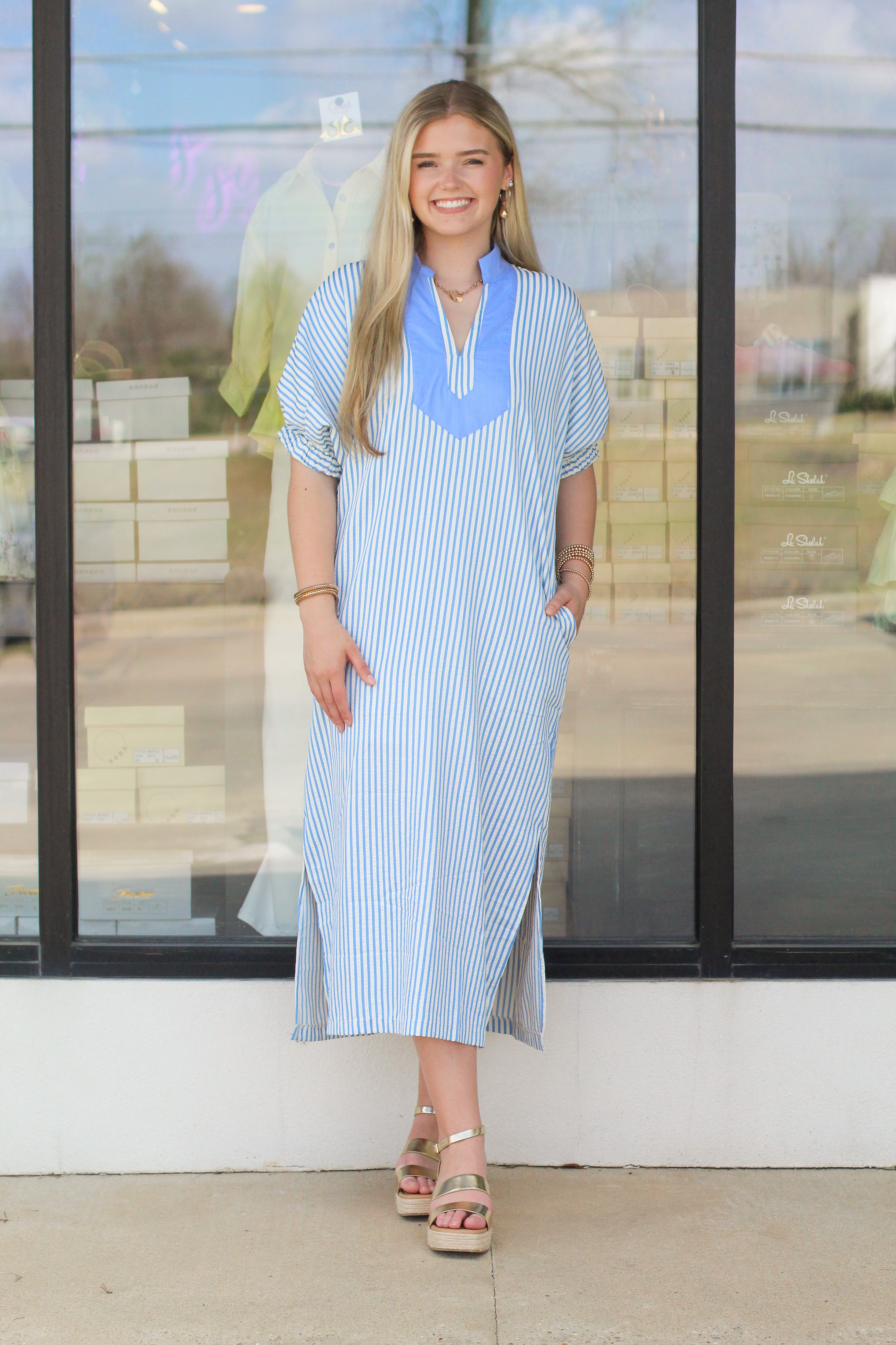 Cutest Stripe Midi Dress