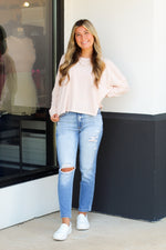 Favorite Long Sleeve Tee-Pale Pink