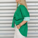 Two Tone Button Top