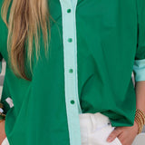 Two Tone Button Top