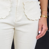 Sweet Scalloped Wide Leg Pants
