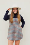 Thankful Tweed Romper-Navy/Rust