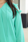 A Little Ruffle Top-Turquoise