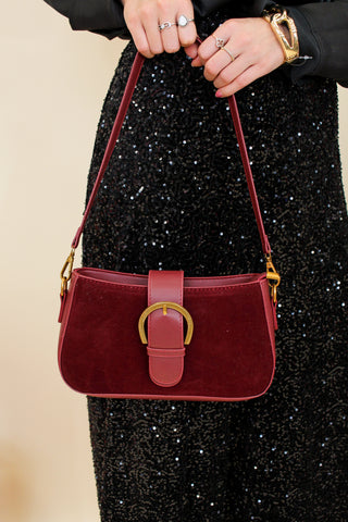 cherry red buckle purse