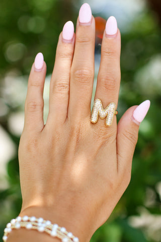 Bling Bubble Initial Ring