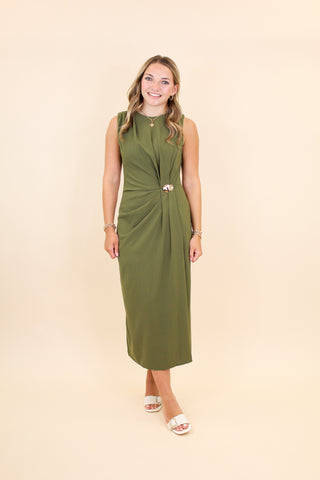 Pop of Gold Midi Dress