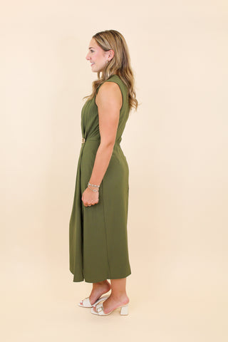 Pop of Gold Midi Dress