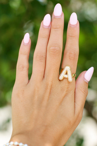 Bling Bubble Initial Ring