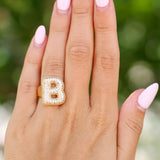 Bling Bubble Initial Ring