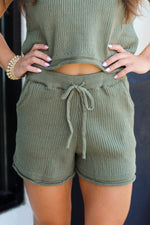Nothing But Knit Shorts-Olive