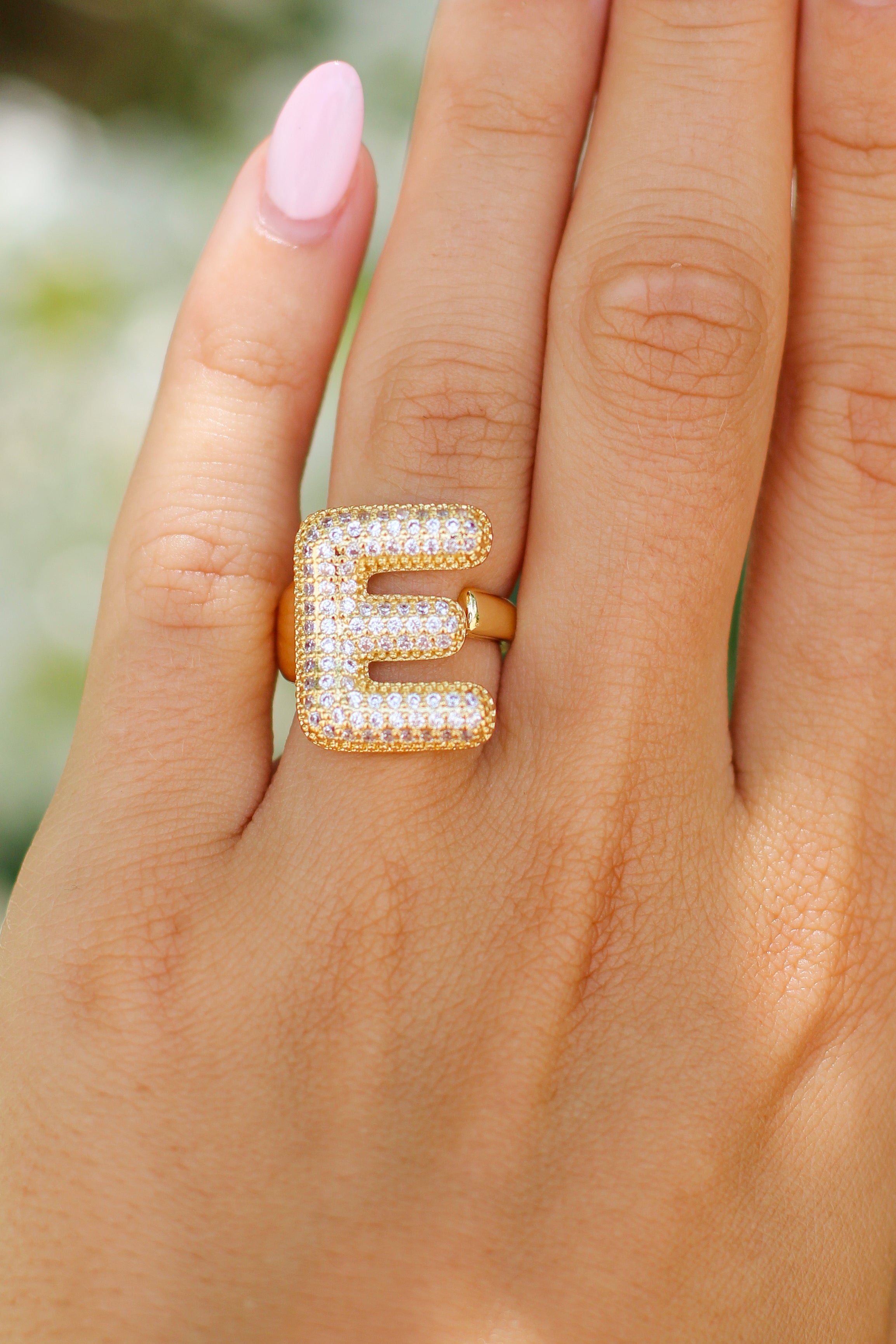 Bling Bubble Initial Ring