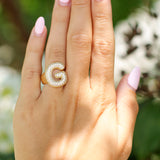 Bling Bubble Initial Ring
