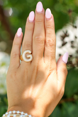 Bling Bubble Initial Ring