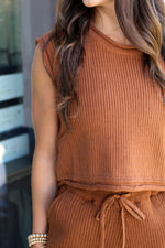 Nothing But Knit Top-Rust