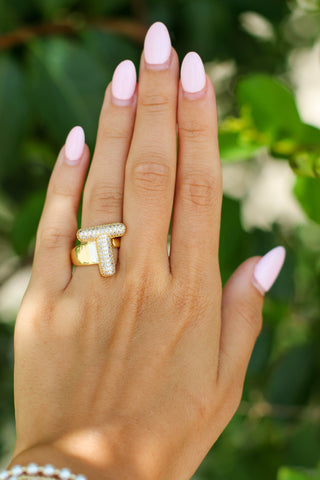 Bling Bubble Initial Ring