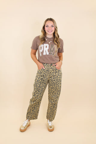 Leopard Barrel Jeans