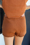 Nothing But Knit Shorts-Rust