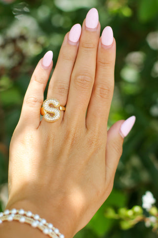 Bling Bubble Initial Ring