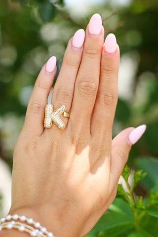 Bling Bubble Initial Ring