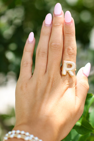 Bling Bubble Initial Ring