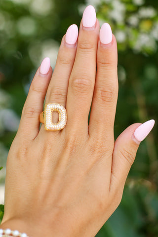 Bling Bubble Initial Ring