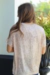 Sequin Party Top-Champagne