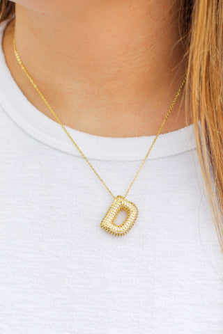 Bling Bubble Initial Necklace