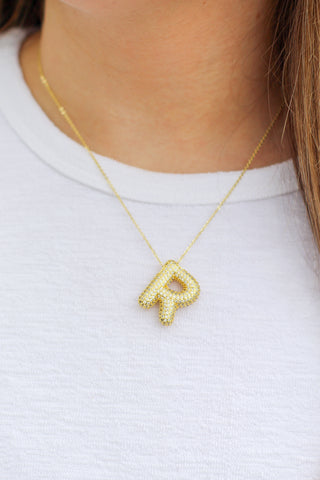 Bling Bubble Initial Necklace